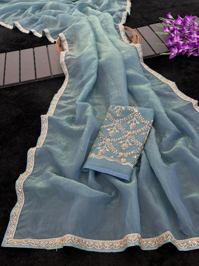 Vasundhara Kf Gold Crush Beads Handworked Saree Collection 6