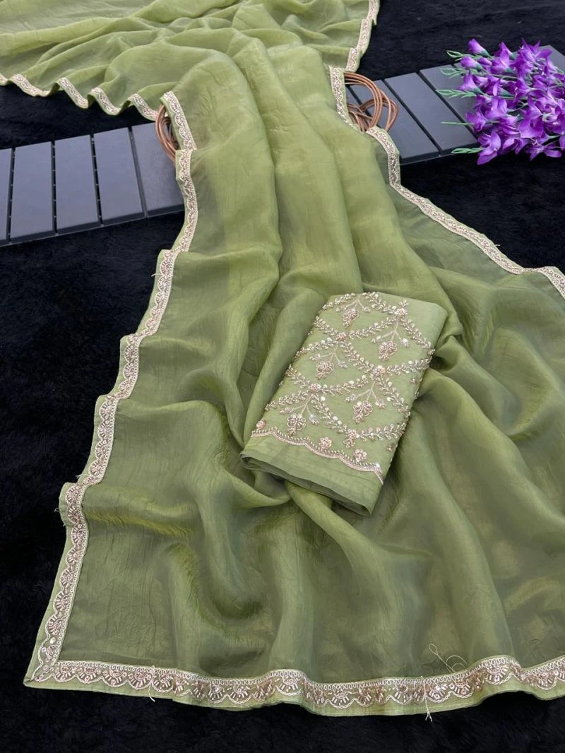 Vasundhara Kf Gold Crush Beads Handworked Saree Collection 7