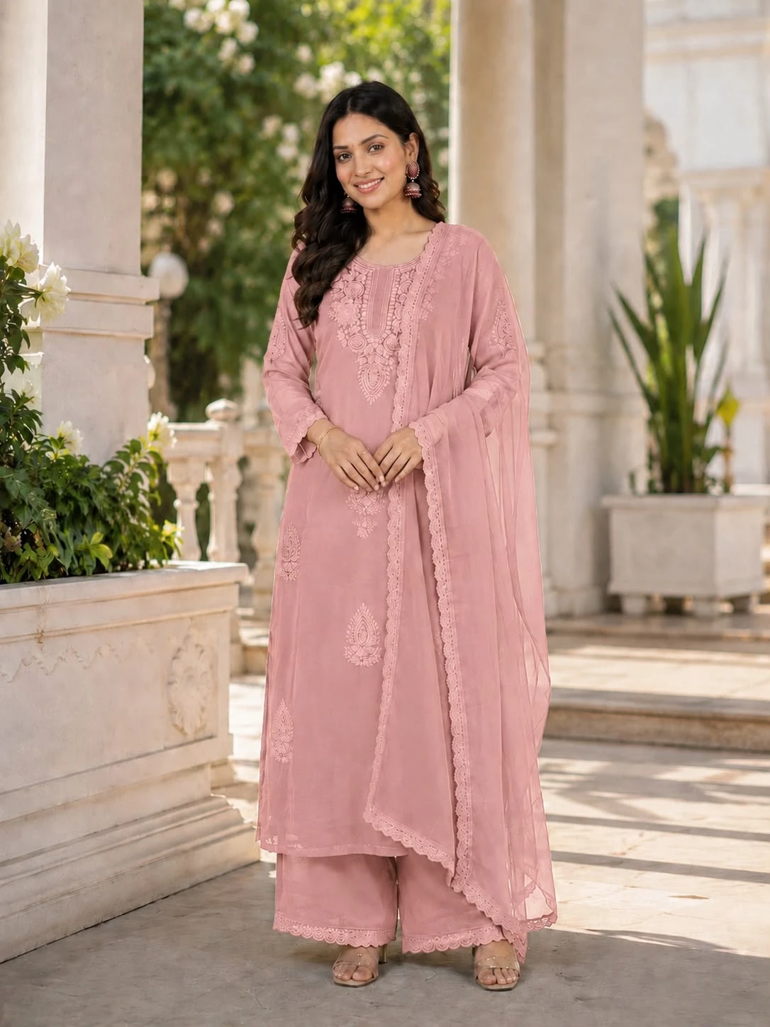 Vinayak Designer Party Wear Top Palazzo Dupatta Set 11