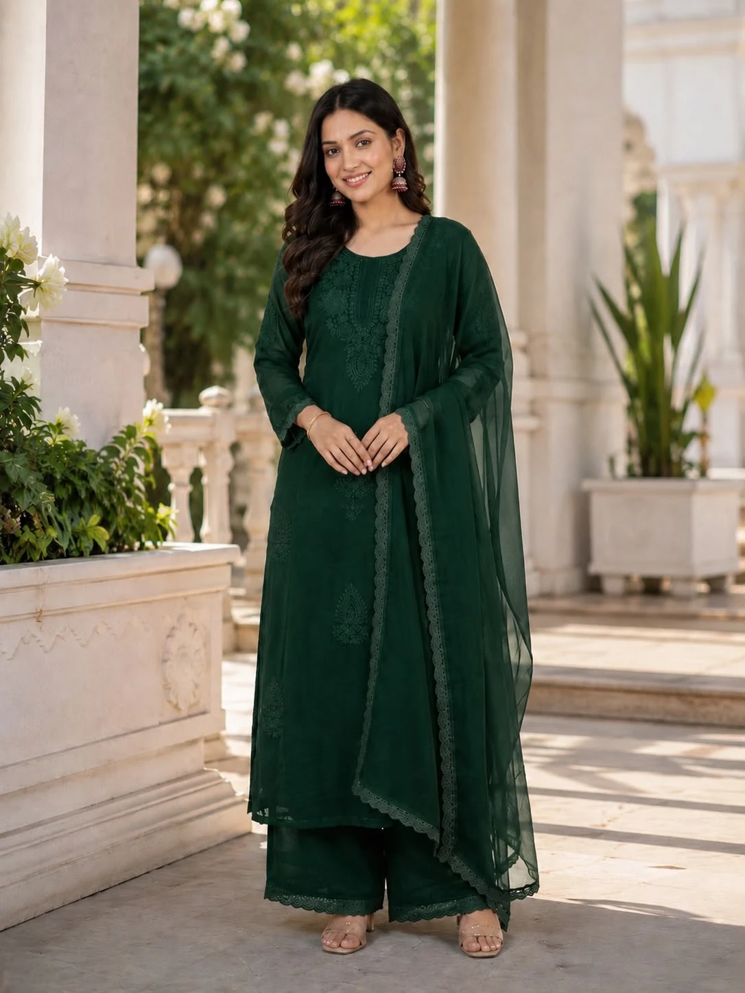 Vinayak Designer Party Wear Top Palazzo Dupatta Set 13