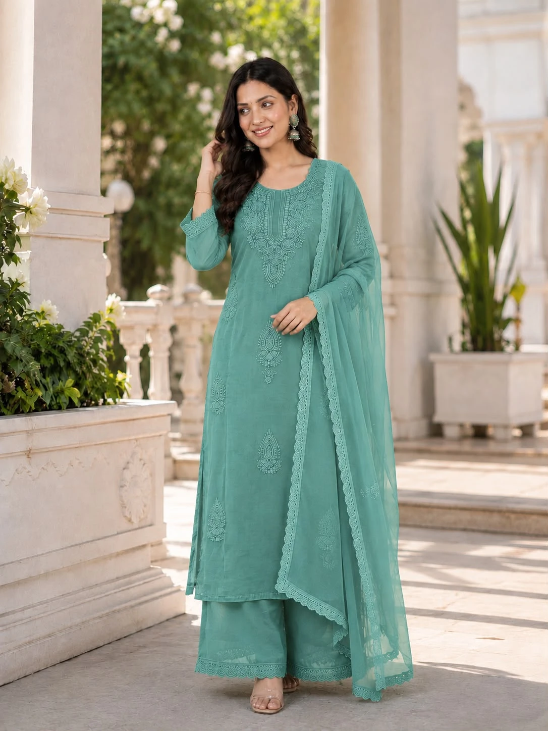 Vinayak Designer Party Wear Top Palazzo Dupatta Set 15