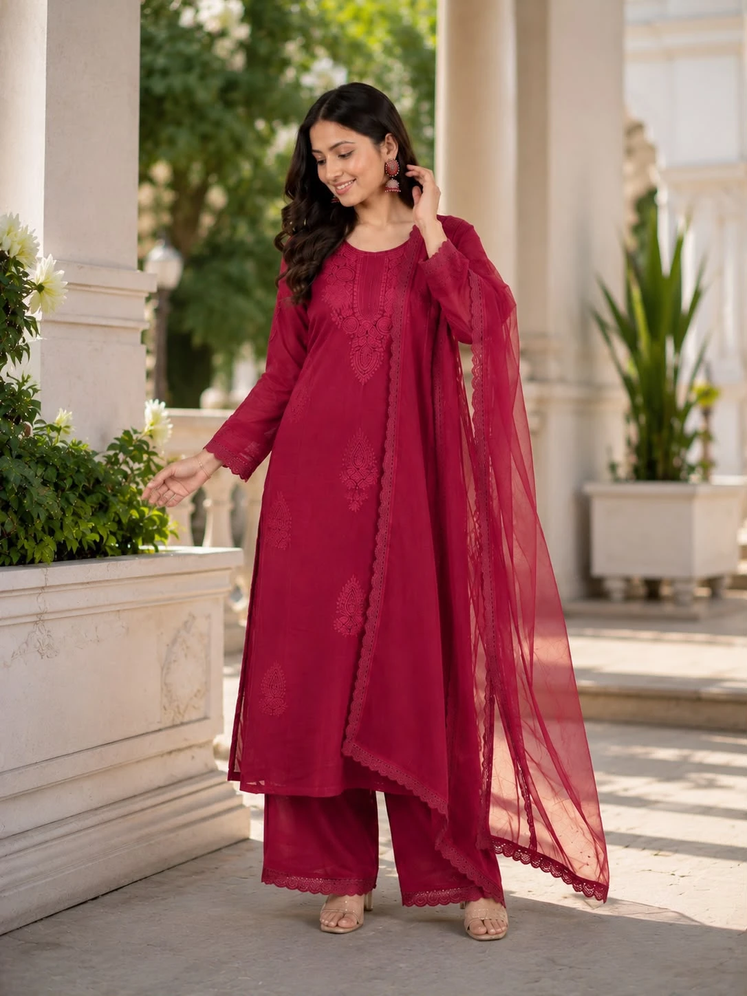 Vinayak Designer Party Wear Top Palazzo Dupatta Set 17