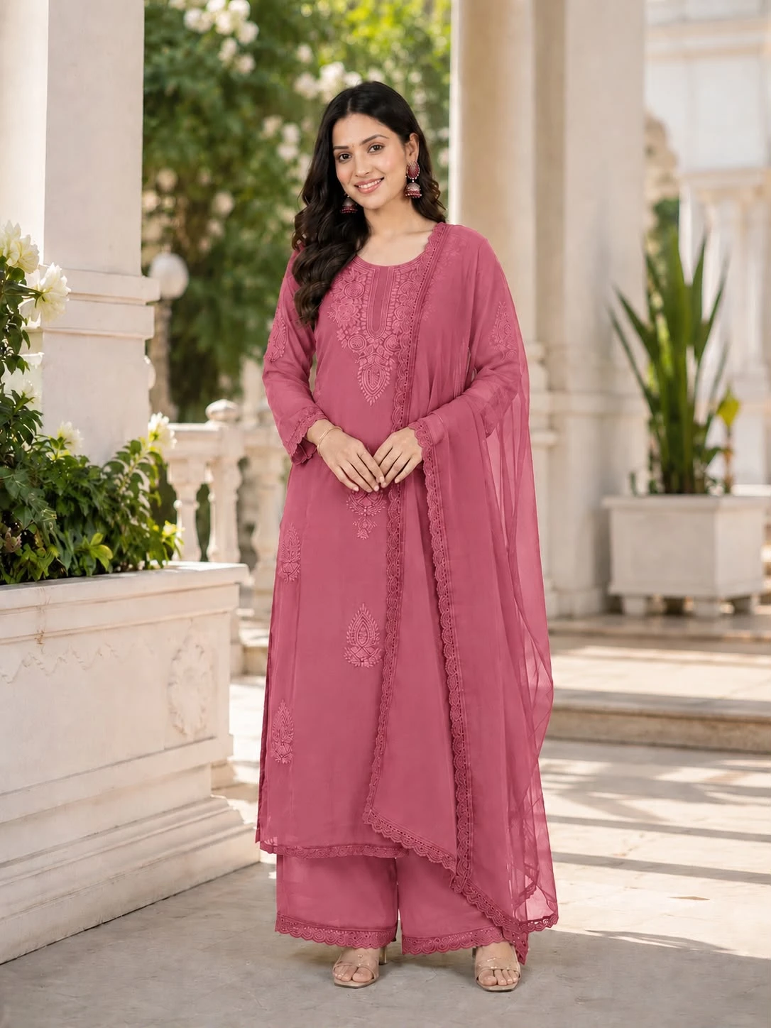 Vinayak Designer Party Wear Top Palazzo Dupatta Set 2