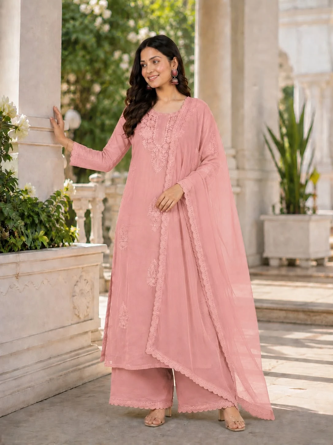 Vinayak Designer Party Wear Top Palazzo Dupatta Set 4