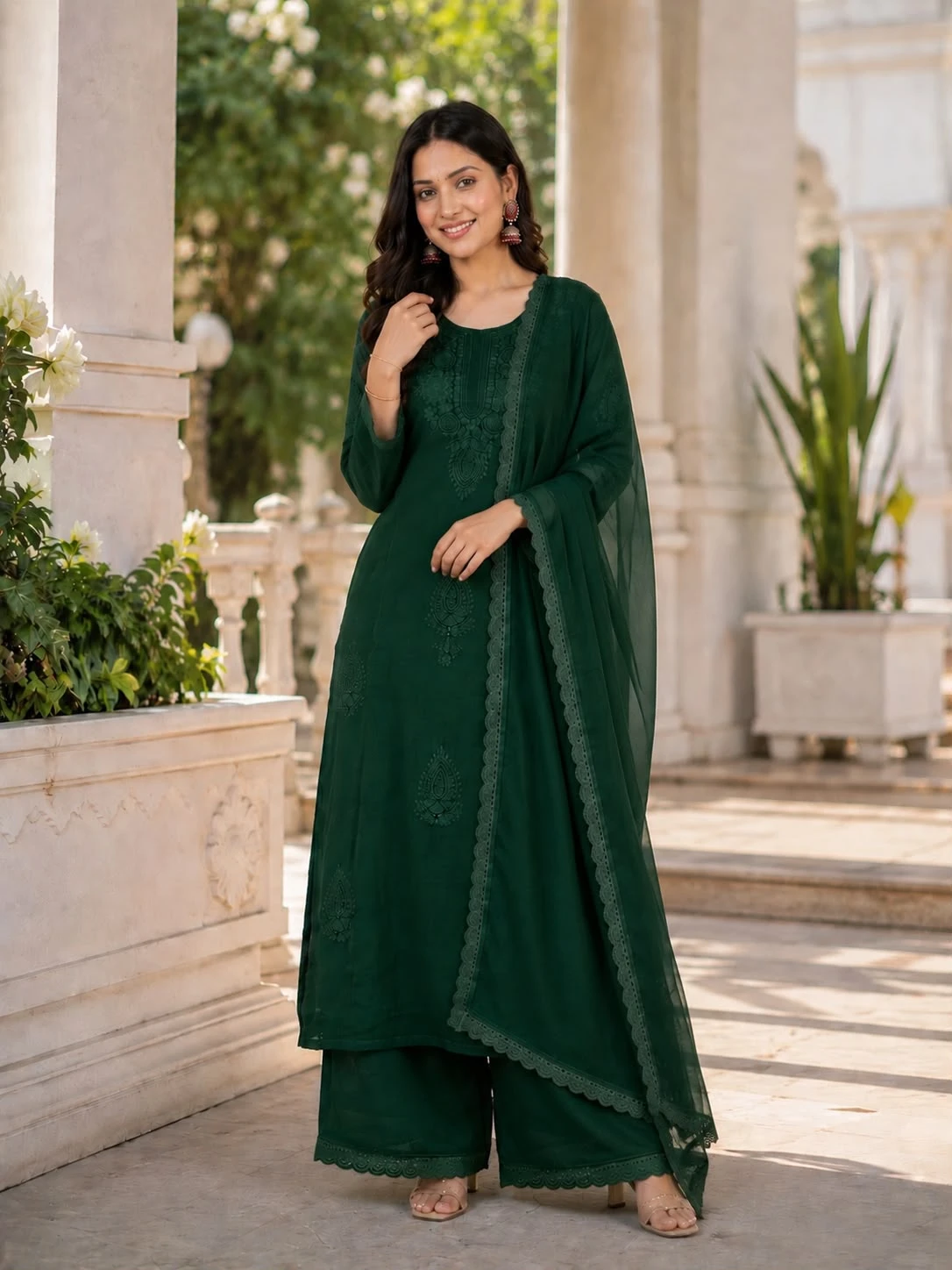 Vinayak Designer Party Wear Top Palazzo Dupatta Set 5