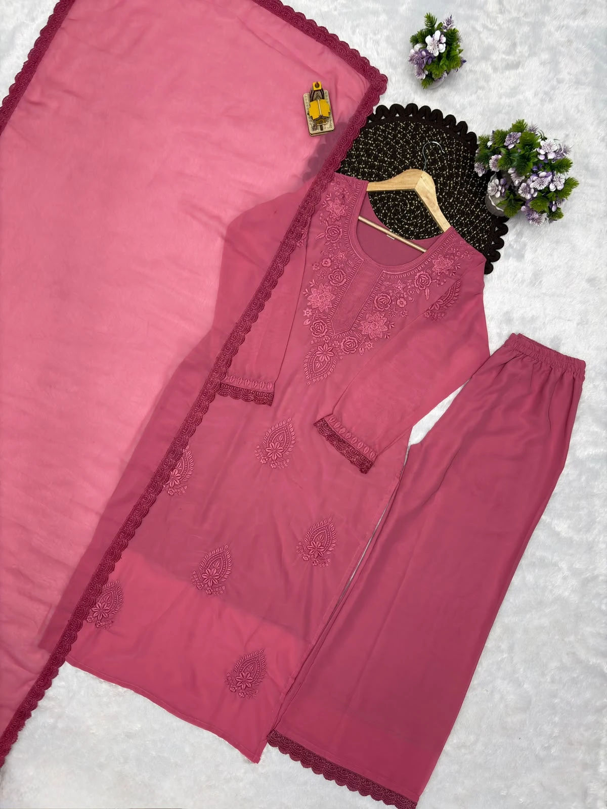 Vinayak Designer Party Wear Top Palazzo Dupatta Set 7