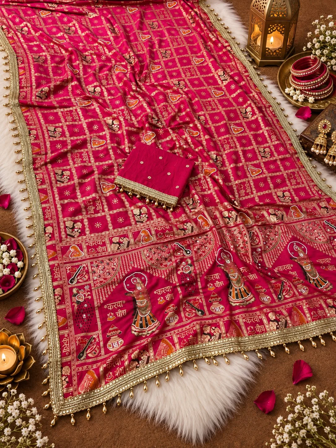 Vinayak Enterprise Dola Viscose Weaving Heavy Rich Pallu Meena Saree With Handwork And Mirror Work