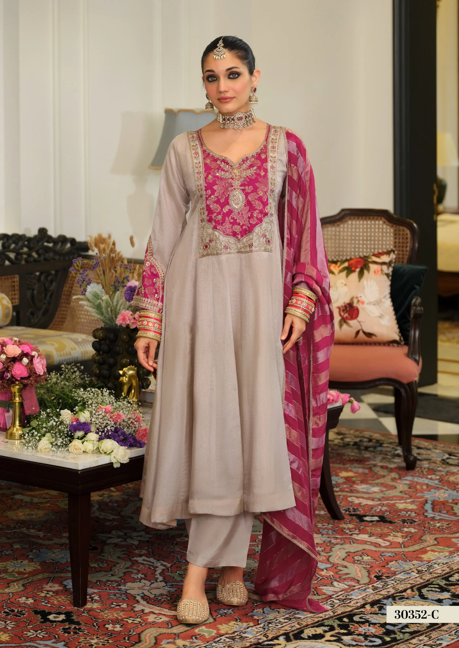 Vinayak Enterprise Pure Viscose Kanjivaram Embroidery Suit 2