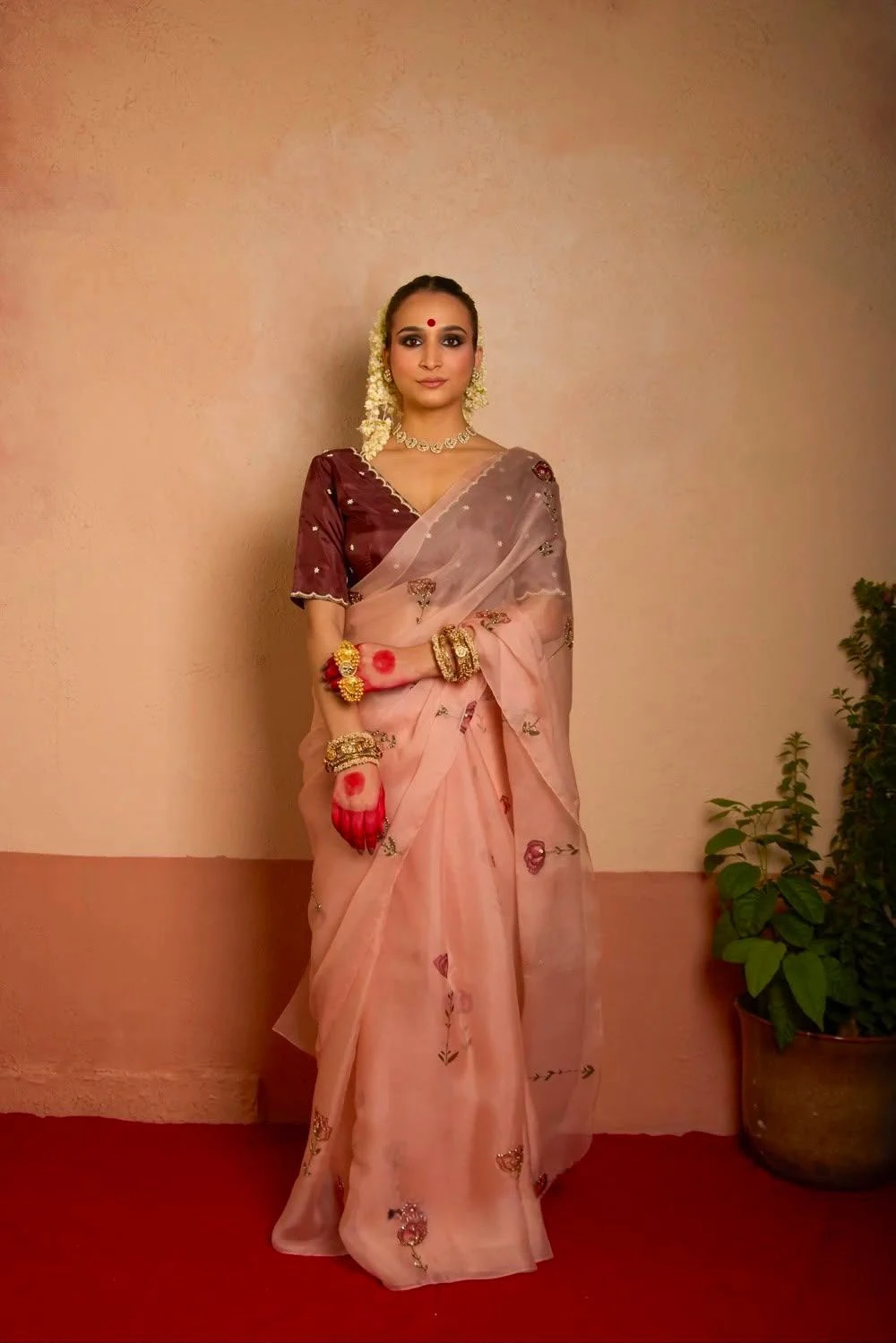 Vinayak Enterprise Soft Tabi Silk Digital Print Saree With Cutdana And Pearl Handwork 5