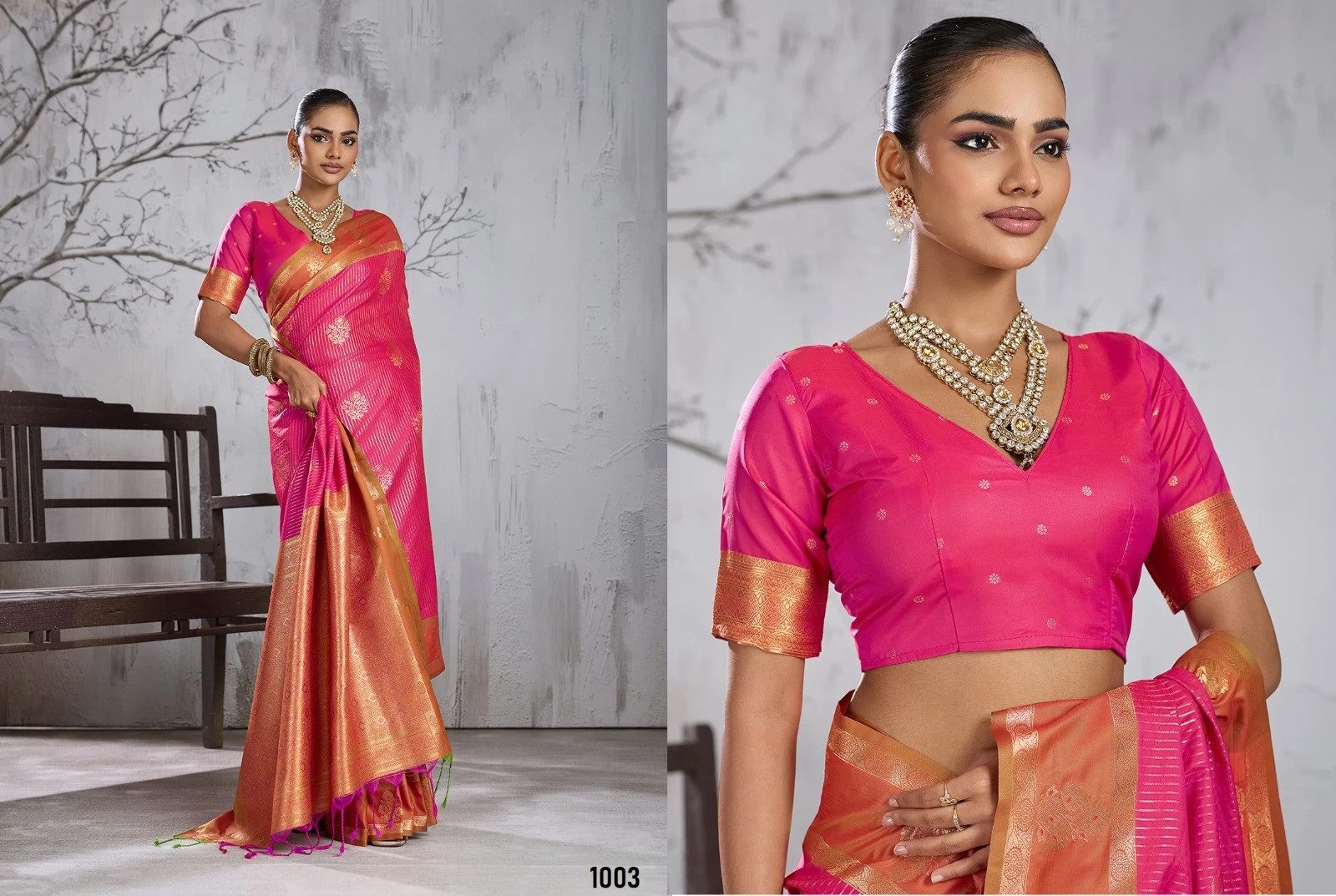 Vinayak Wholesale Advika Silk Saree With Gold Zari Weaving And Traditional Motifs 12