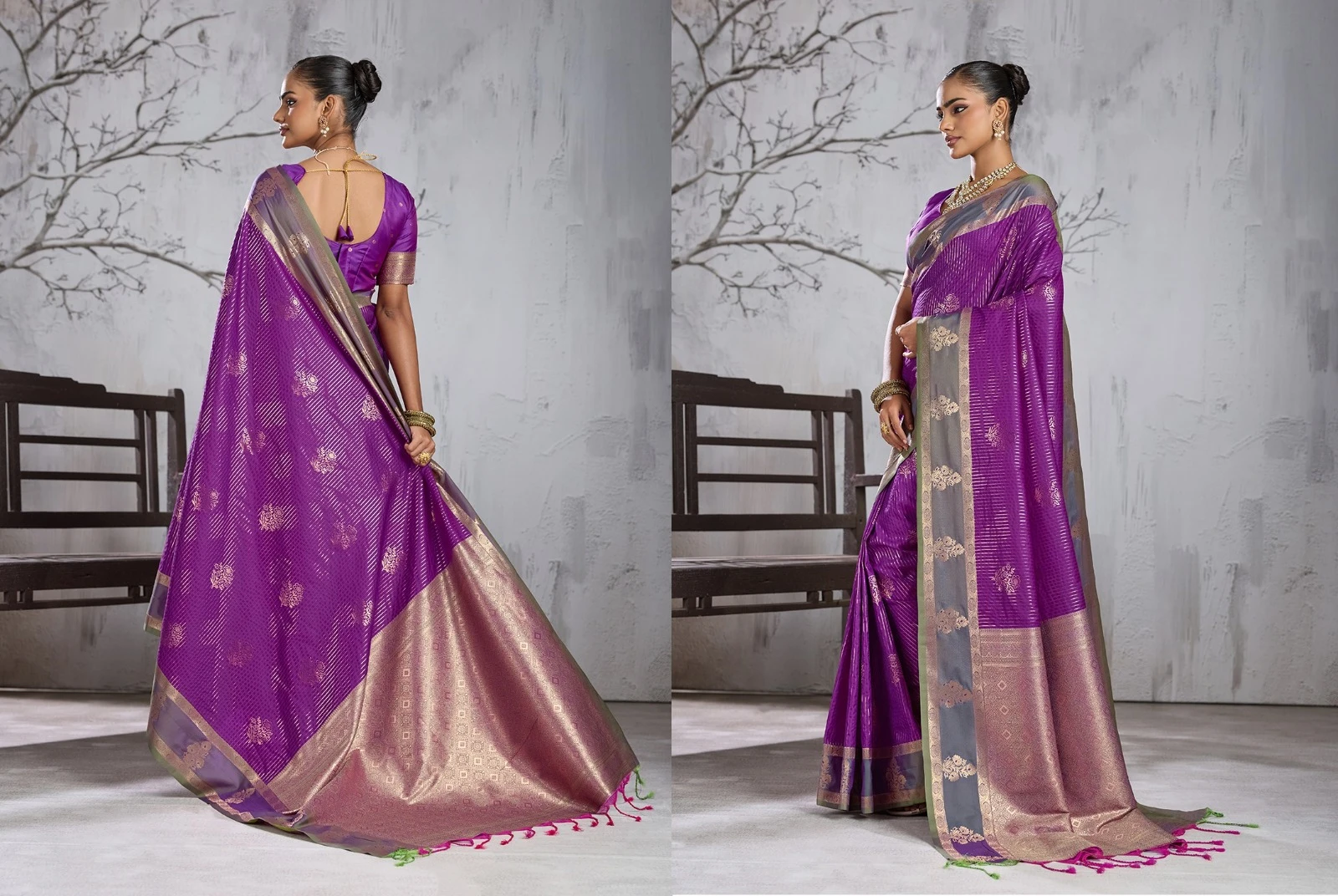 Vinayak Wholesale Advika Silk Saree With Gold Zari Weaving And Traditional Motifs 7