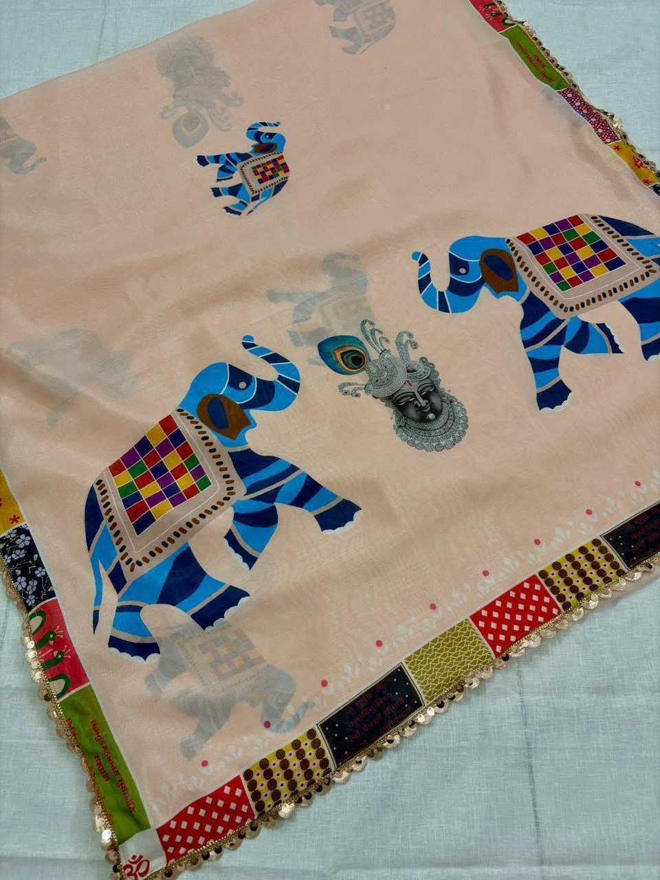 Vinayak Wholesale Traditional Gaj Pure Malayi Silk Digital Print Saree With Handwork And Latkan 4