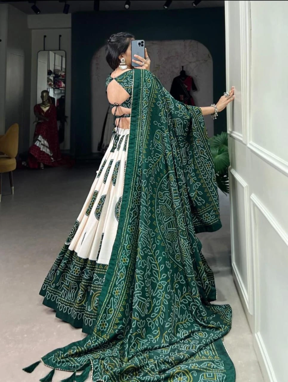 Vinayak Wholesale Tussar Silk Patola Print Lehenga Choli With Foil Print 2